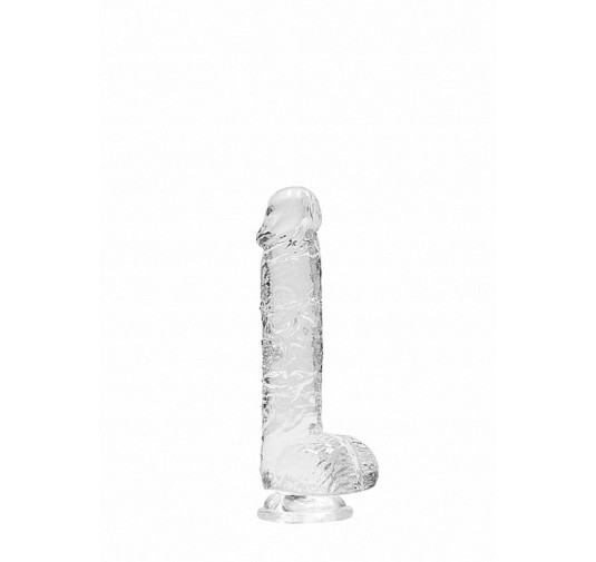 Mały przezroczysty penis dildo z przyssawką 17 cm